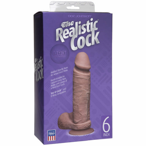 REALISTIC COCK ULTRASKYN BROWN 6IN