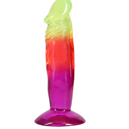CRYSTAL JELLIES 6.5 IN DONG RAINBOW