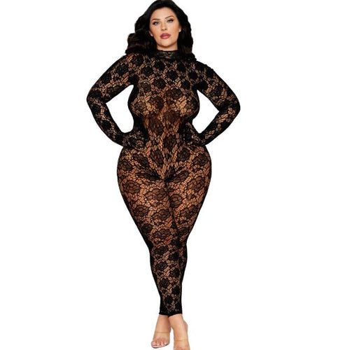 GLOVED BODYSTOCKING BLACK Q/S - DG0516BLKX
