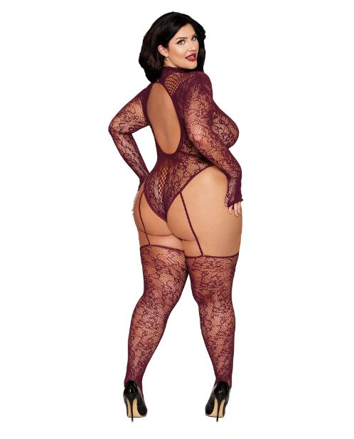 TEDDY BODYSTOCKING CHERRY LACQUER Q/S - DG0532CHRLCX