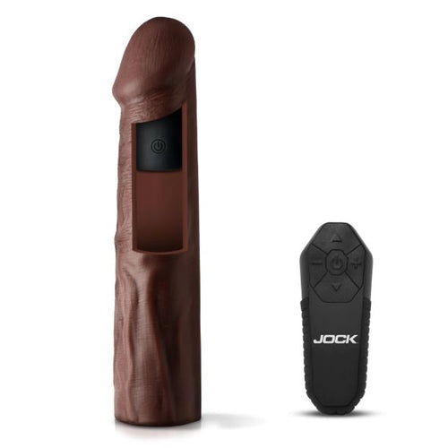 JOCK ENHANCERS 1.5IN REALISTIC PENIS EXTENSION VIBRATING DARK - CN1019DAR