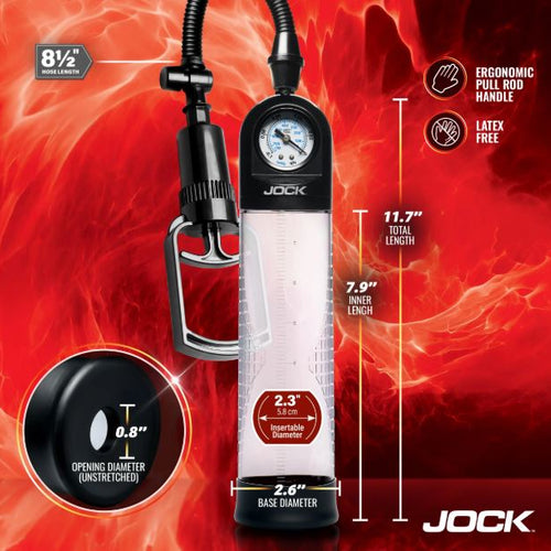 JOCK ADVANCED PUMP UP GAUGE PENIS PUMP W/PULL HANDLE - CN1033