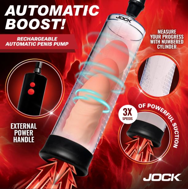 JOCK ADVANCED POWER UP RECHARG AUTOMATIC PENIS PUMP - CN1036