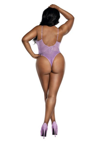 OMBRE GLITTER MESH BODYSUIT MESH BODYSUIT LIL X - DG13923LILX