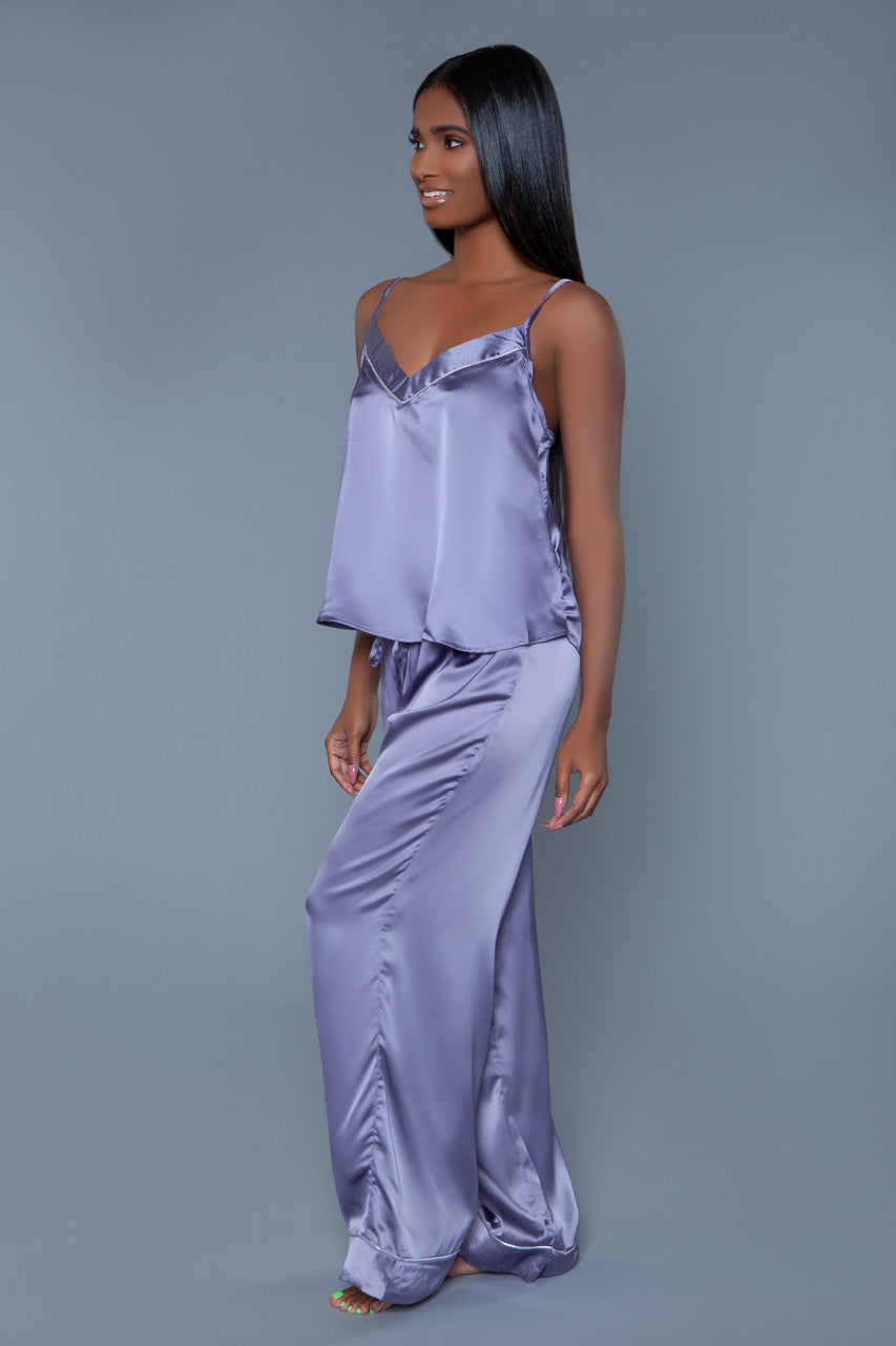 2025 Madison Satin Pants PJ Set-Pinkfoxxx