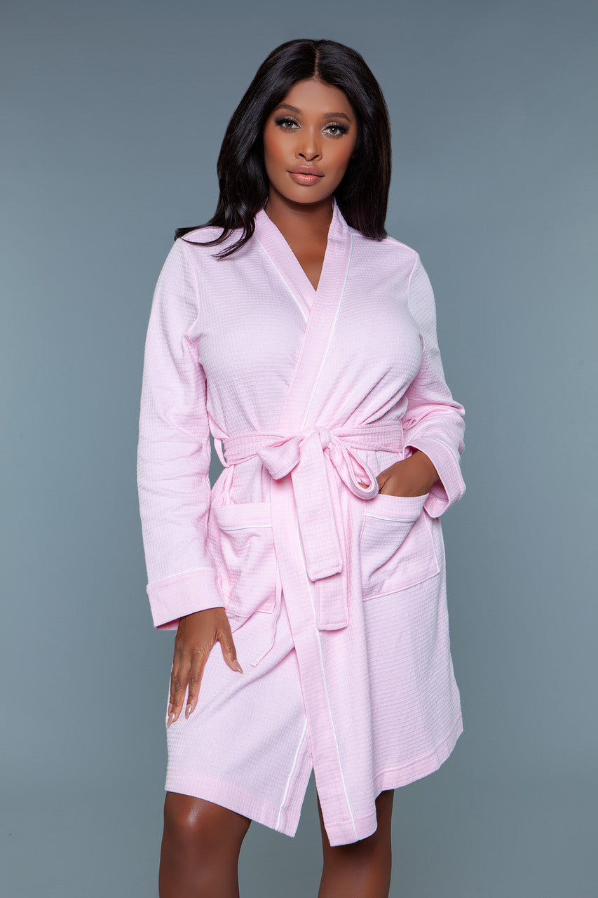 2258 Waffle Robe-Pinkfoxxx