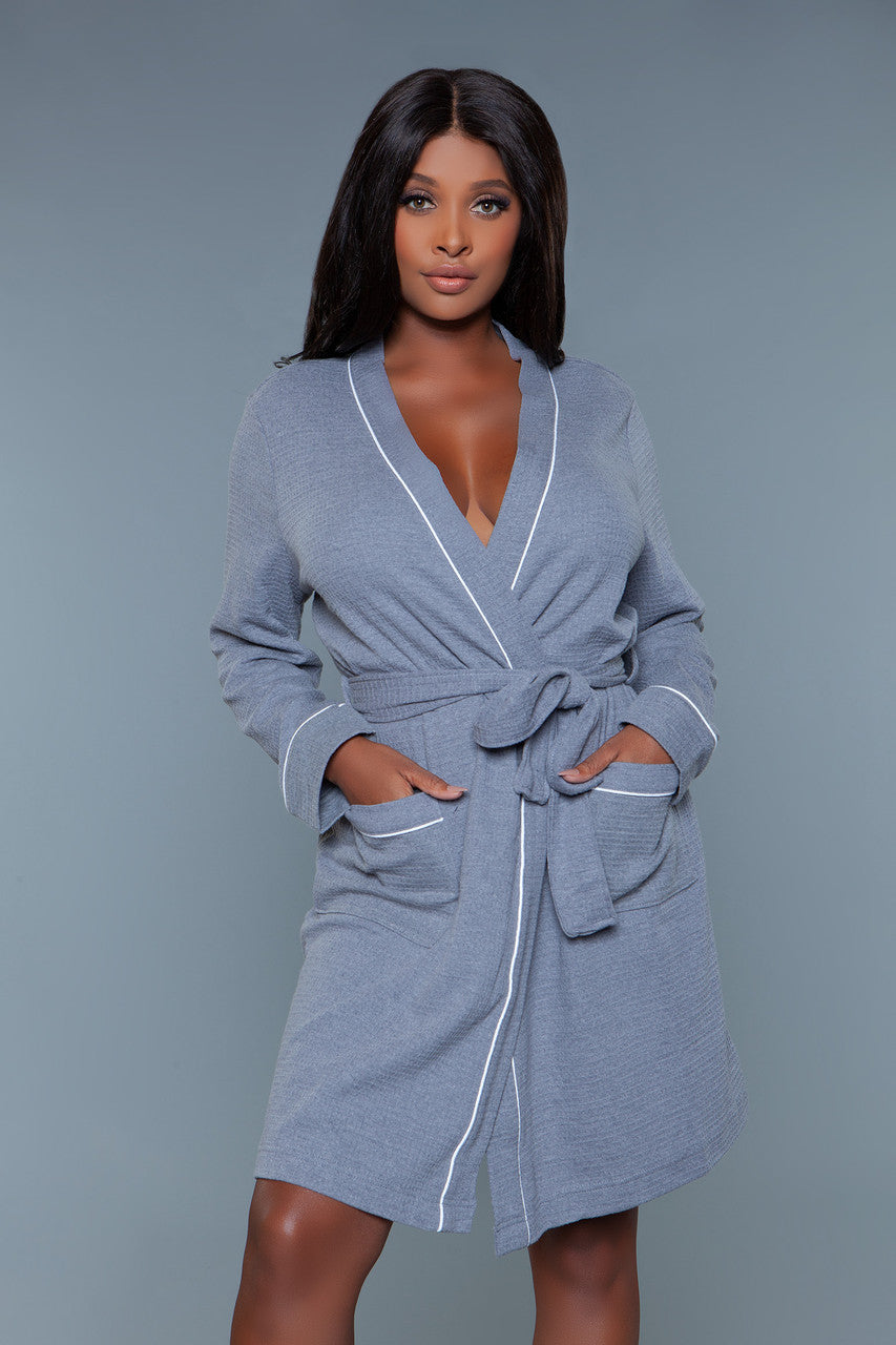 2258 Waffle Robe-Pinkfoxxx