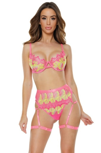 24114 - Bra Garter Belt & Thong set