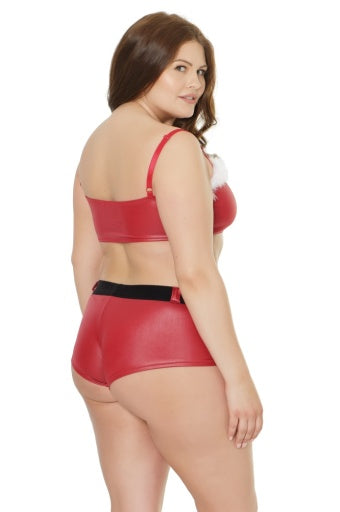 3854X - Matte Bandeau Top And Booty Shorts