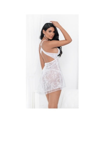 39505 - Lace Babydoll Set - Lingerie-Pinkfoxxx