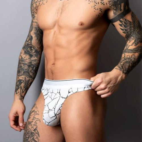 SOO CUMFY THONG BLACK/WHITE L/XL - MP412299BWLX