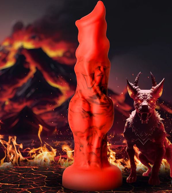CREATURE COCKS FIRE HOUND SILICONE DILDO SMALL - XRAH414S