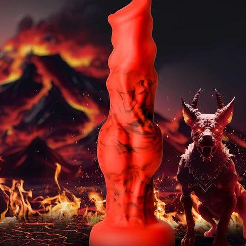 CREATURE COCKS FIRE HOUND SILICONE DILDO SMALL - XRAH414S