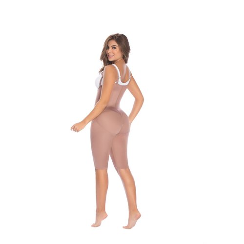 Seamless Body Garment-Below Knee-Suspenders-Braless. This open bust invisible-looking gird