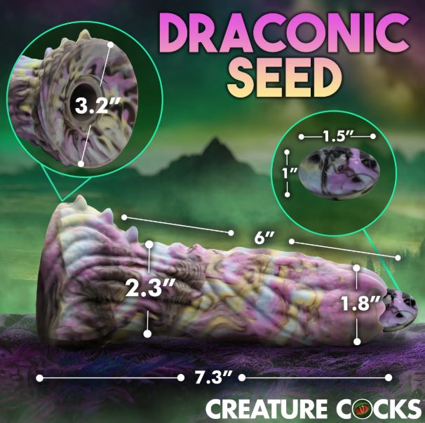 CREATURE COCKS DRAGON SPAWN OVIPOSITOR DILDO W/ EGGS - XRAH442