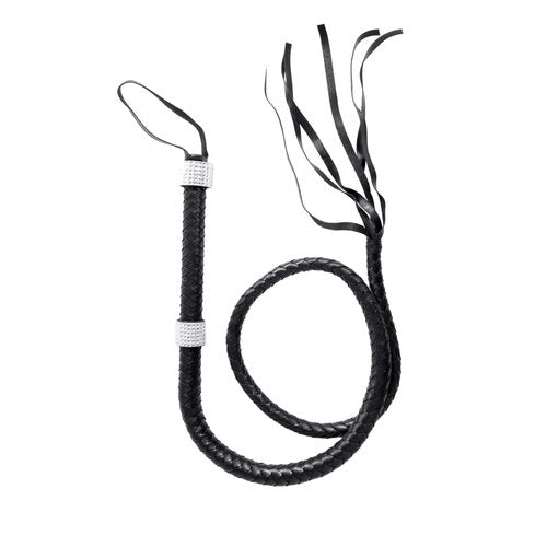 54" Braided Whip With Rhinestone Look Handle - 2626 00122