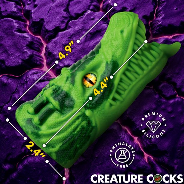 CREATURE COCKS DRAGON TAMER SILICONE STROKER GREEN - XRAH541GRE
