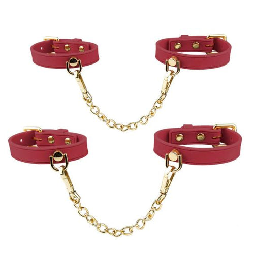 TEMPTASIA ARDOR WRIST & ANKLE RESTRAINTS BLACK RED - BN55528