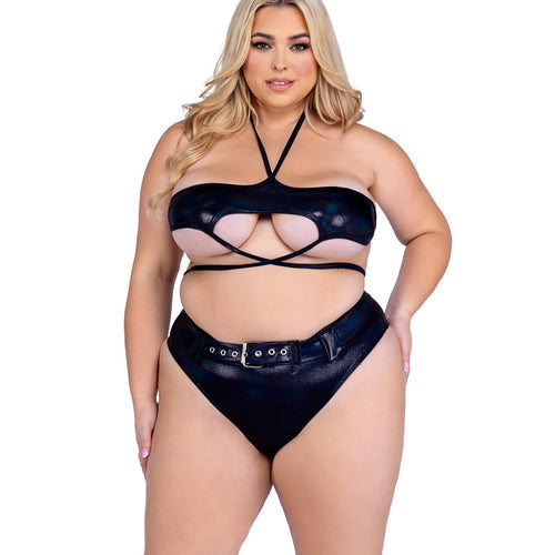 6439 - Shimmer Top with Underboob Cutout