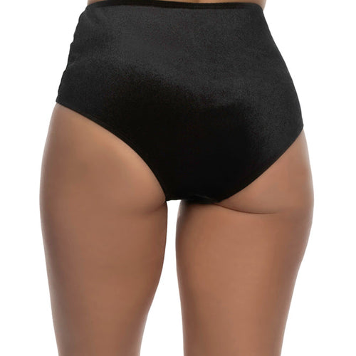 6628 - 1pc High Waist Cheeky Velvet Shorts