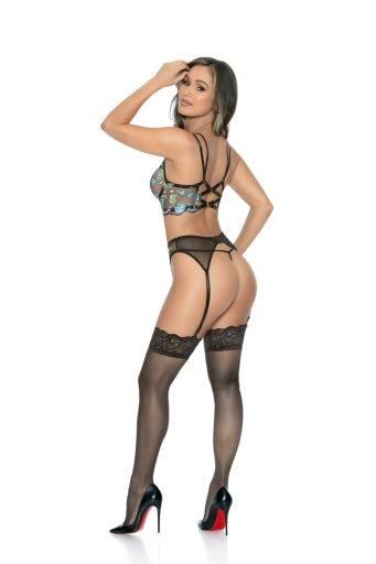 74159-3Pc Twilight Garden - Lingerie-Pinkfoxxx
