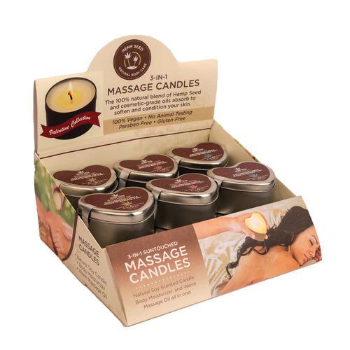HEMP SEED 3 N 1 VALENTINE'S 2025 MASSAGE CANDLE DISPLAY - EBHSCV025D