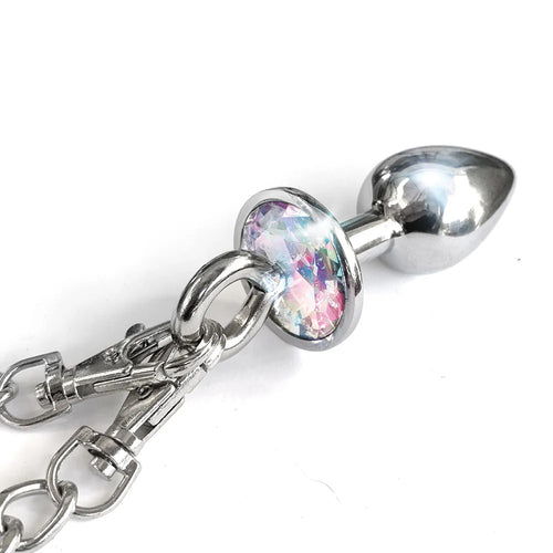 NIXIE METAL BUTT PLUG & FURRY CUFF SET UNICORN - GN1000355