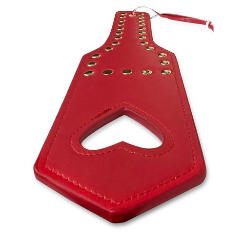 Add a playful edge to your bedroom adventures with this premium faux leather spanker, feat