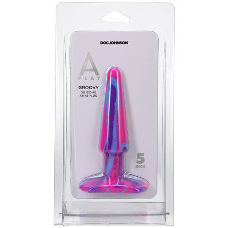 A-Play Groovy 5 in. Silicone Anal Plug Berry-Pinkfoxxx