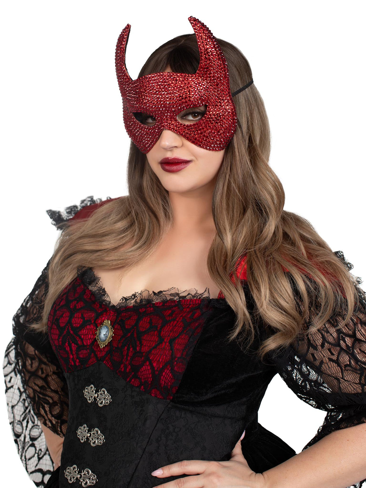 Rhinestone Devil Mask - A2893 00322