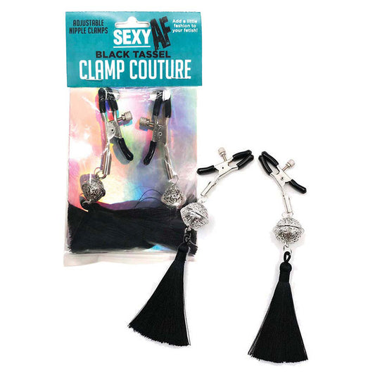AF Sexy Nipple Clamps Black Tassle-Pinkfoxxx