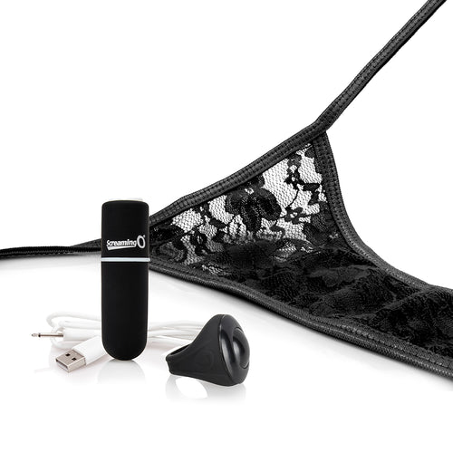 SCREAMING O MY SECRET CHARGED REMOTE CONTROL PANTY VIBE BLACK - SCRAPTYBL101