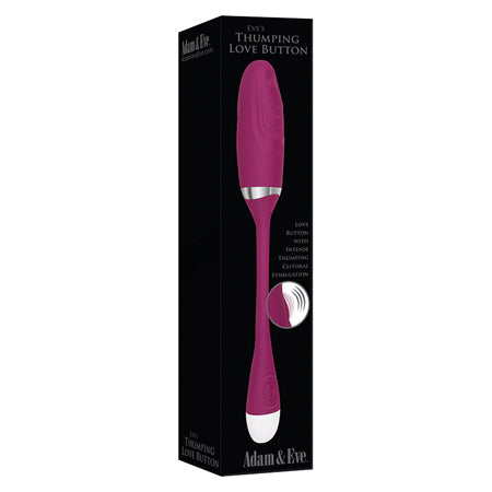 Adam & Eve Eve's Thumping Love Button Rechargeable Silicone Clitoral Stimulator Purple-Pinkfoxxx