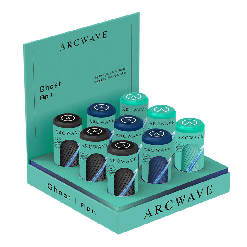 Arcwave Ghost Reversible Silicone Stroker 9-Piece Assorted Color Counter Display-Pinkfoxxx