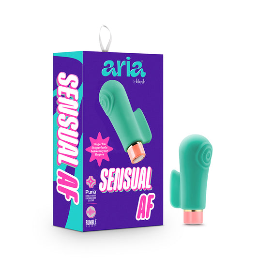 Aria Sensual AF Rechargeable Silicone Mini Vibrator Teal-Pinkfoxxx