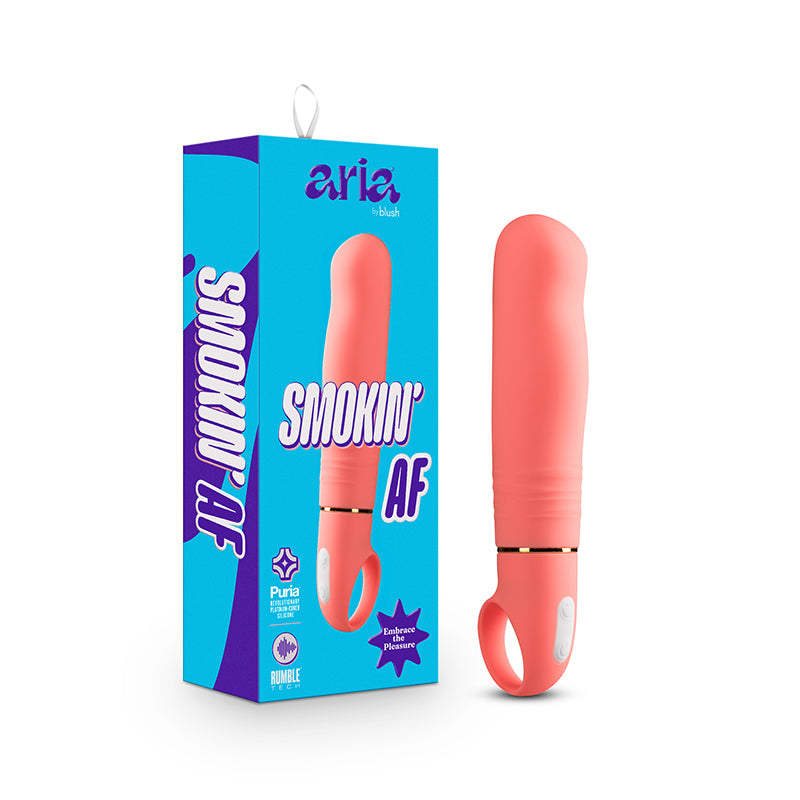 Aria Smokin' AF Silicone Vibrator Coral-Pinkfoxxx