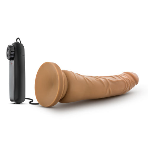 DR SKIN 8.5 VIBRATING REALISTIC COCK W/SUCTION CUP MOCHA" - BN13057