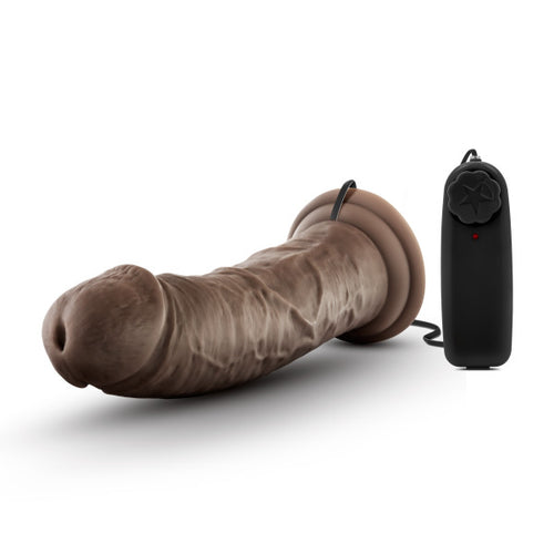 DR SKIN DR JOE 8IN VIBRATING COCK W/ SUCTION CUP CHOCOLATE - BN13826