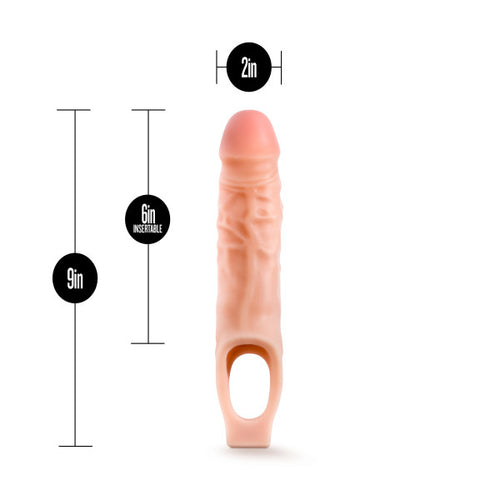 PERFORMANCE 9IN COCK SHEATH PENIS EXTENDER VANILLA - BN26583