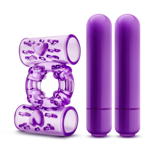 PLAY WITH ME DOUBLE PLAY DUAL VIBRATING COCKRING PURPLE - BN77101
