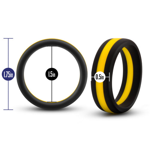 PERFORMANCE SILICONE GO PRO COCK RING BLACK/GOLD/BLACK - BN91112