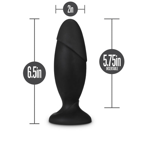 ANAL ADVENTURES PLATINUM SILICONE ROCKET PLUG BLACK - BN12345