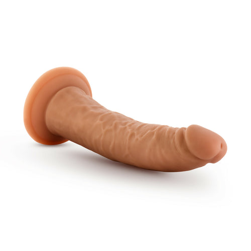 DR SKIN GLIDE 7.5IN SELF LUBRICATING DILDO MOCHA - BN12827