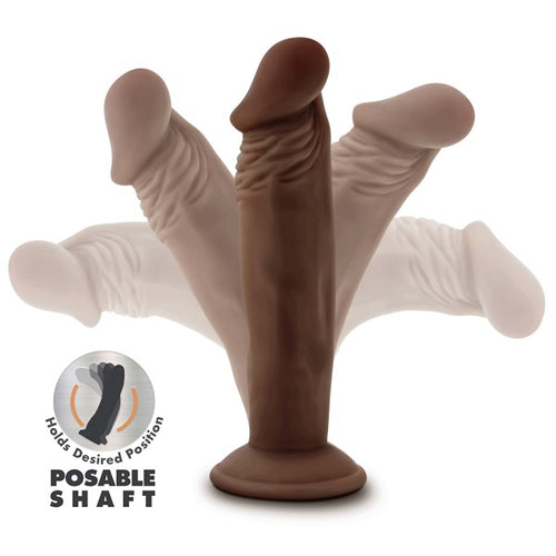 DR SKIN PLUS 6IN POSEABLE DILDO CHOCOLATE - BN14926