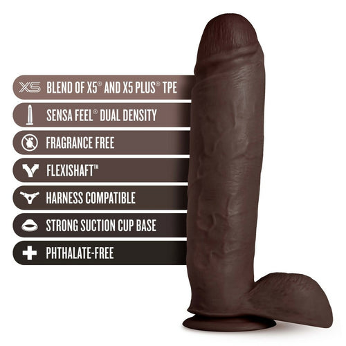 AU NATUREL HUGE 10IN DILDO CHOCOLATE - BN26716