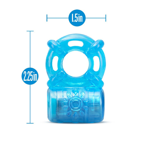 STAY HARD RECHARGEABLE 5 FUNCTION COCK RING BLUE - BN31902