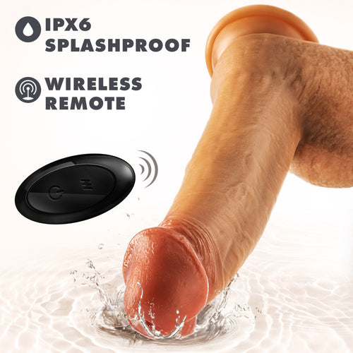 DR SKIN SILICONE DR PHILLIPS 8.5IN THRUSTING DILDO TAN - BN33503