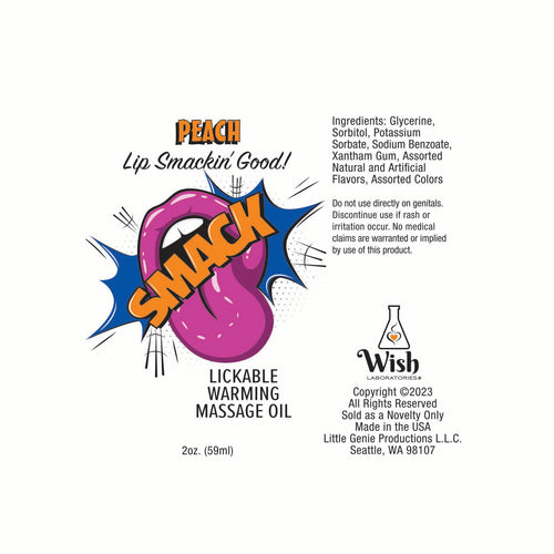 SMACK PEACH 2 OZ WARMING MASSAGE OIL