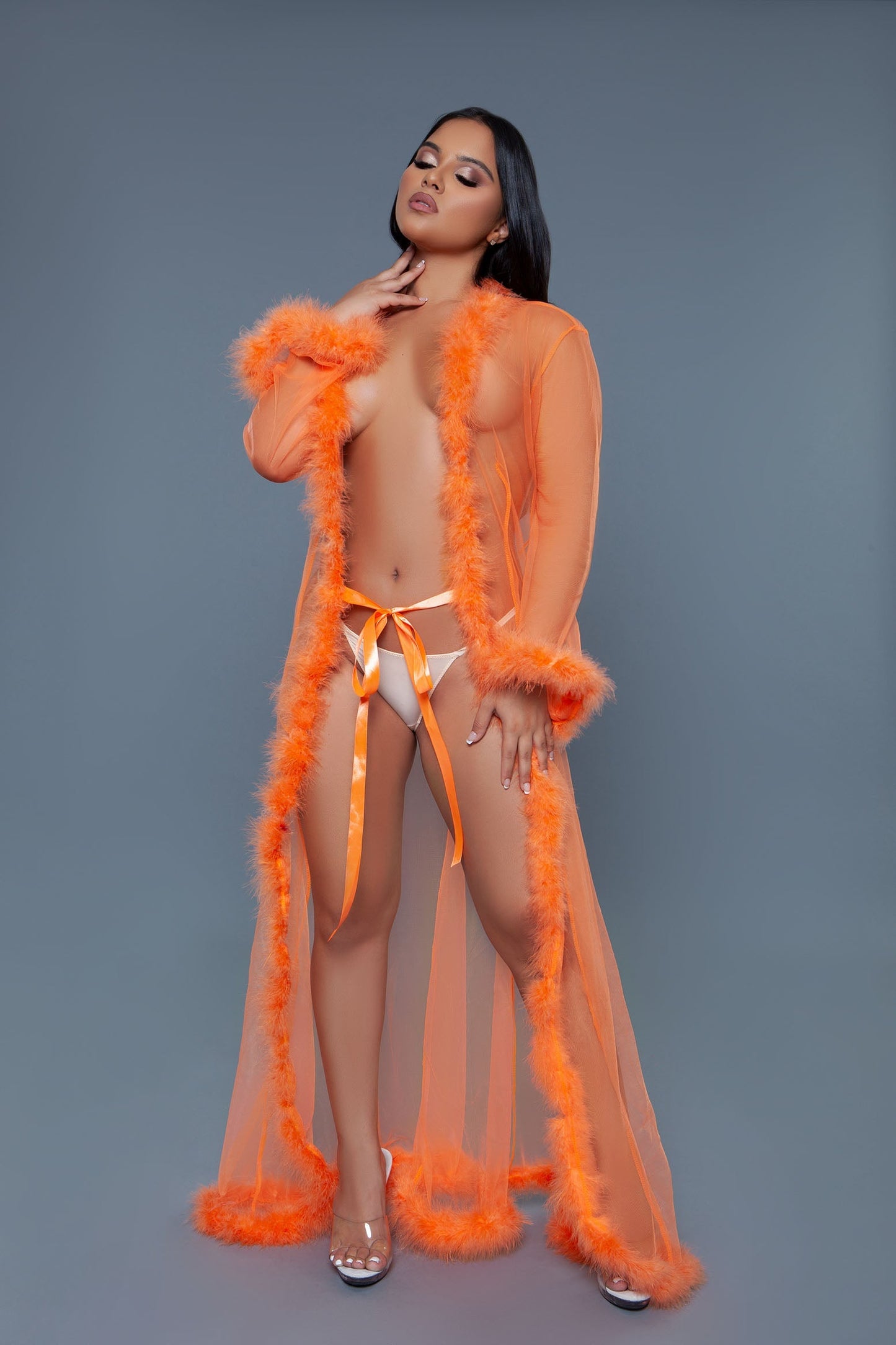 BW1650 Marabou Robe-Pinkfoxxx