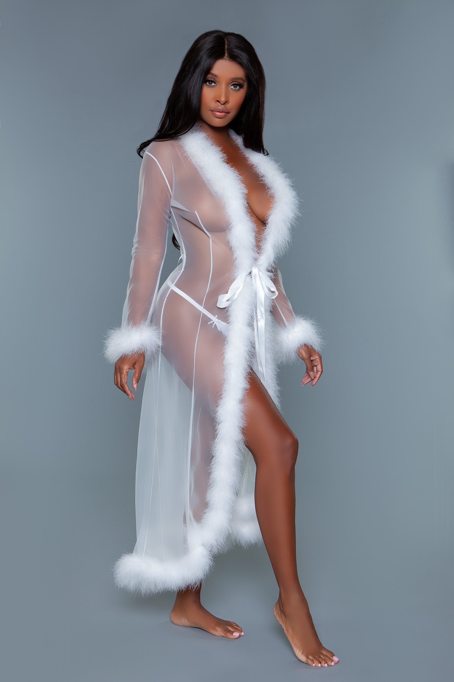 BW1650 Marabou Robe-Pinkfoxxx